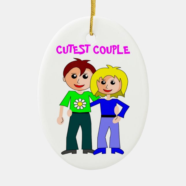 CUTEST COUPLE CERAMIC ORNAMENT (Front)