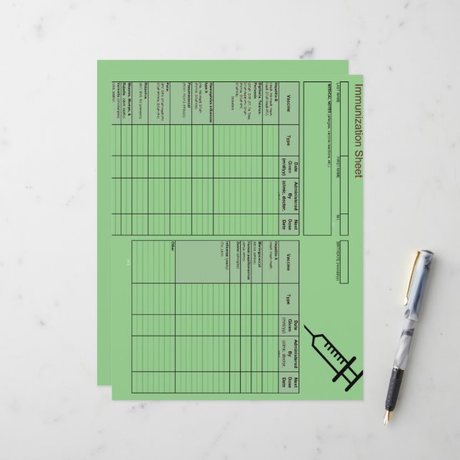 Cutest Creature Immunization Records-Horizontal (Front/Back In Situ)