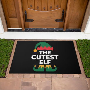 Cutest Elf Matching Family Christmas  Doormat