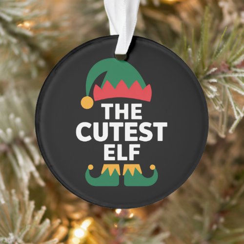 Cutest Elf Matching Family Christmas  Ornament