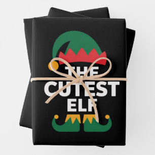 Cutest Elf Matching Family Christmas Wrapping Paper Sheets
