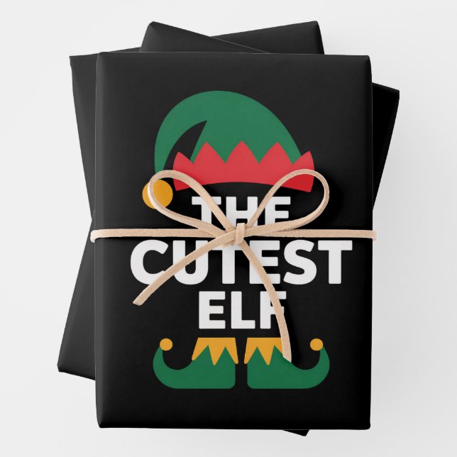 Cutest Elf Matching Family Christmas  Wrapping Paper Sheets (In situ)