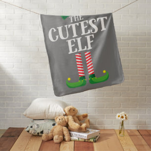 Cutest Elf Matching Family Group Christmas Party Baby Blanket