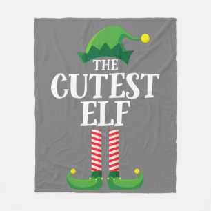 Cutest Elf Matching Family Group Christmas Party Fleece Blanket