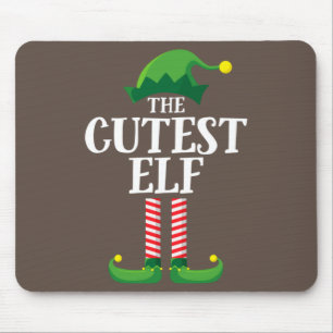 Cutest Elf Matching Family Group Christmas Party Mouse Pad