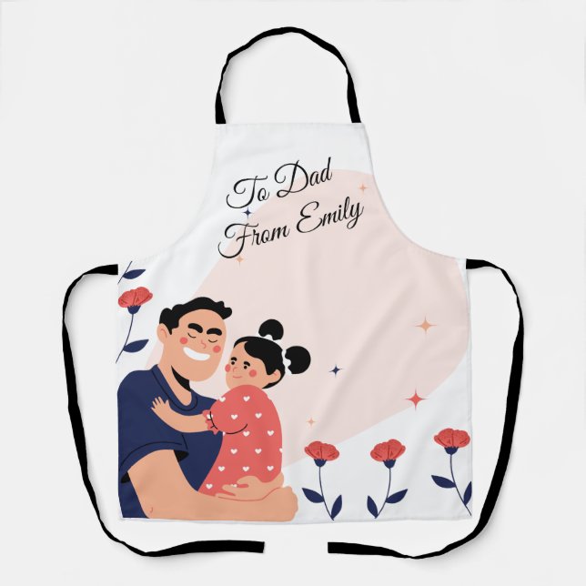 Cutest Father and daughter illustration Apron (Front)