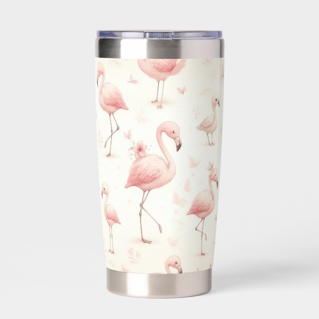 Cutest Flamingo Flock Insulated Tumbler (Back)