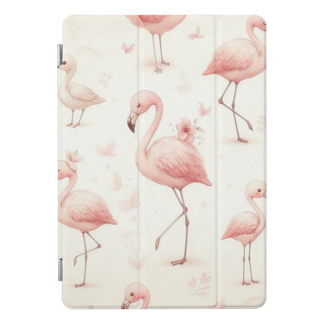 Cutest Flamingo Flock iPad Pro Cover (Front)