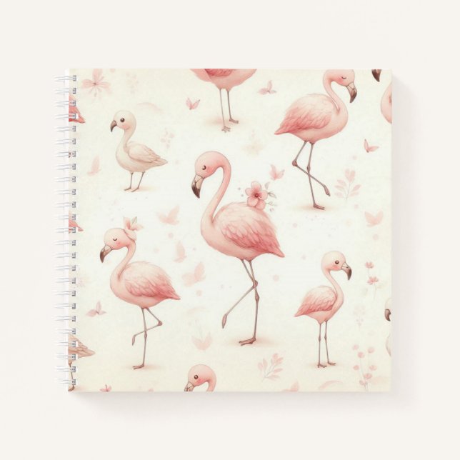 Cutest Flamingo Flock Notebook (Front)