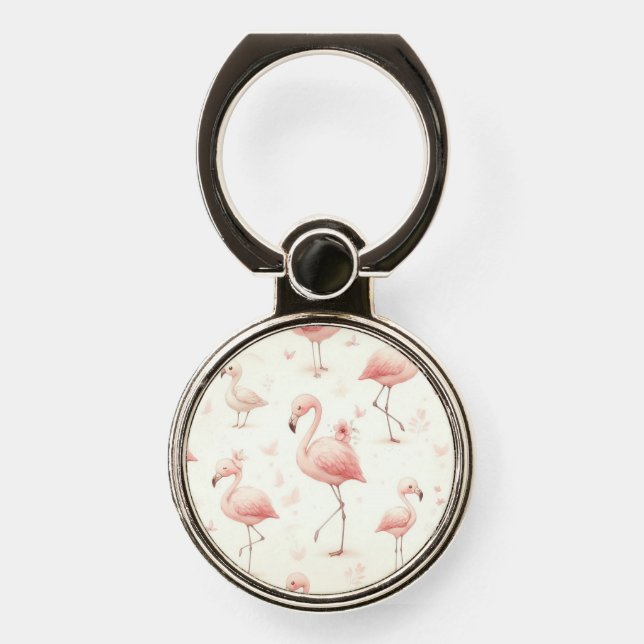 Cutest Flamingo Flock Phone Ring Stand (Front)