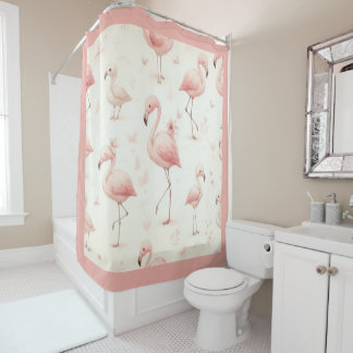Cutest Flamingo Flock Shower Curtain