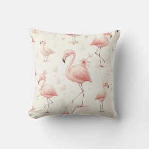 Cutest Flamingo Flock Throw Pillow
