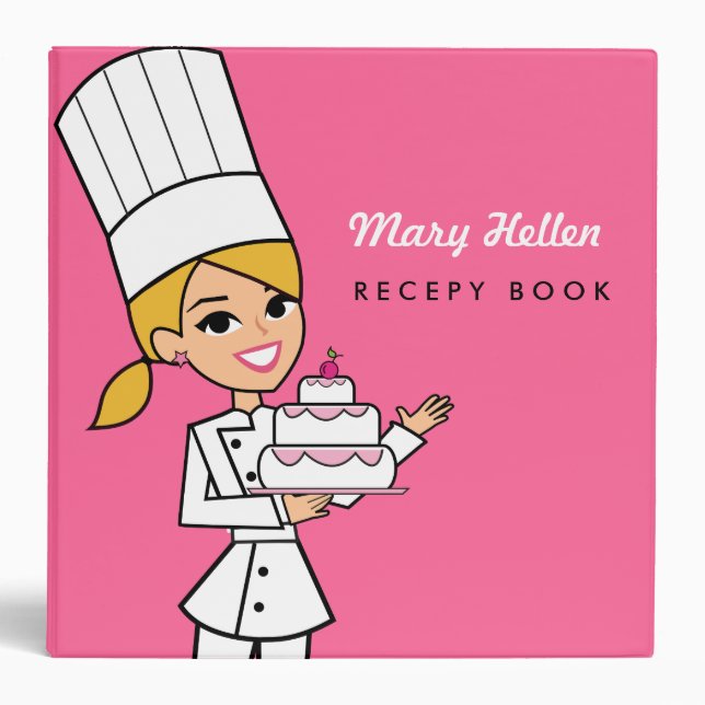 Cutest Girl Chef Recipe Binder (Front)
