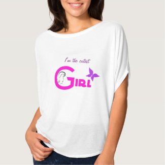 Cutest girl text pink candy heart monogram t-shirt