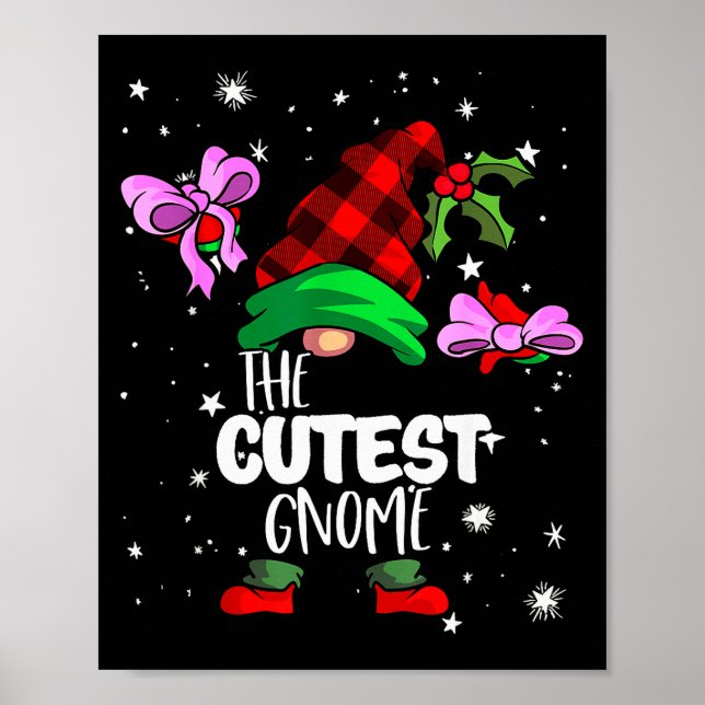 Cutest Gnome Red Buffalo Plaid Matching Family Chr Poster (Front)
