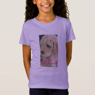 Cutest Goldendoodle, purple, girl's t-shirt