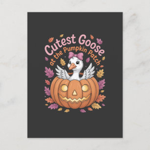 Cutest Goose at the Pumpkin Patch Thanksgiving Invitation Postcard