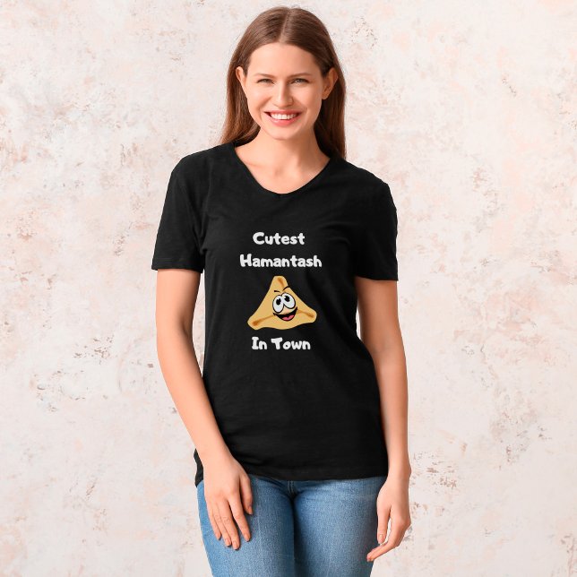 Cutest Hamantash Hamantaschen In Town Purim Black T-Shirt (Creator Uploaded)