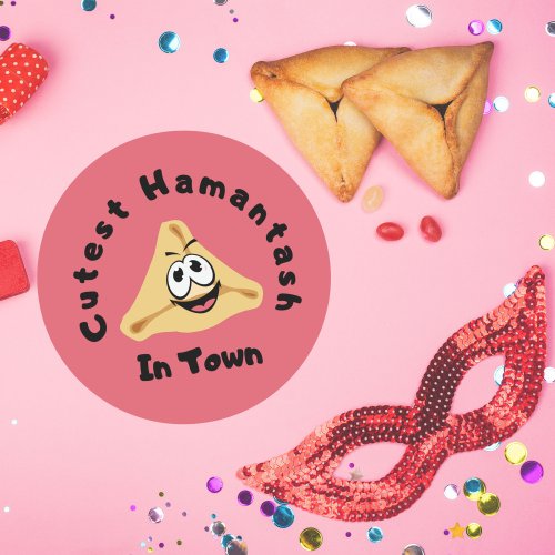 Cutest Hamantash In Town Hamantaschen Purim  Classic Round Sticker