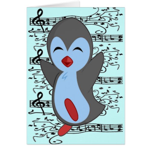 Cutest Happy Penguin Dancing to the music notes