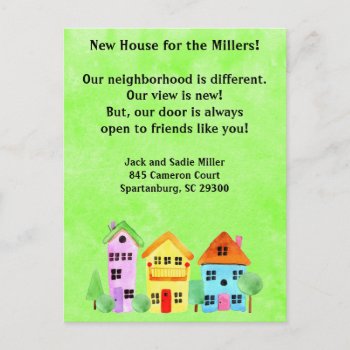 Cutest House On The Block New Address Moving Cards by Musicat at Zazzle