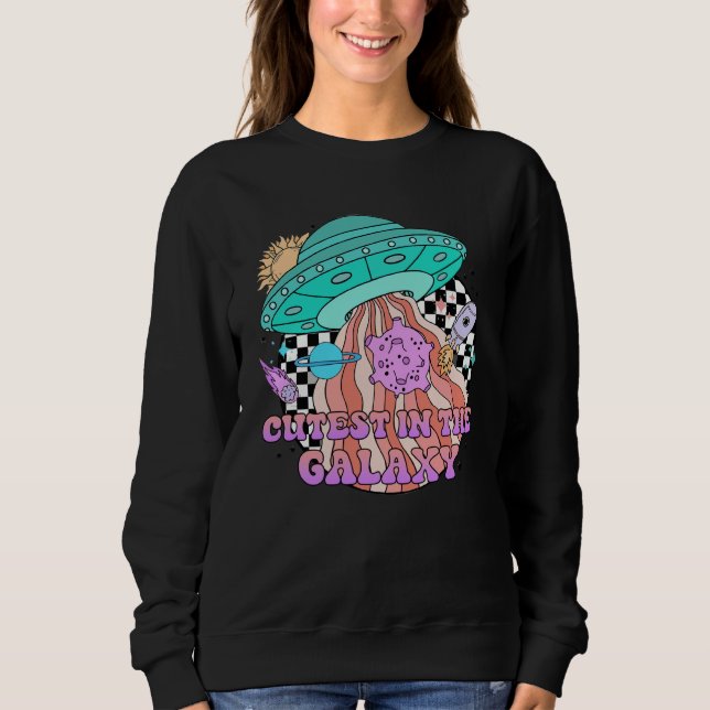 Cutest In The Galaxy Valentine's Day Boy Girls Spa Sweatshirt (Front)