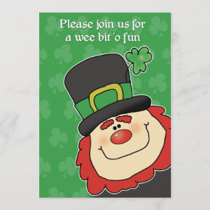 CUTEST LEPRECHAUN St. Patricks Day Invitation