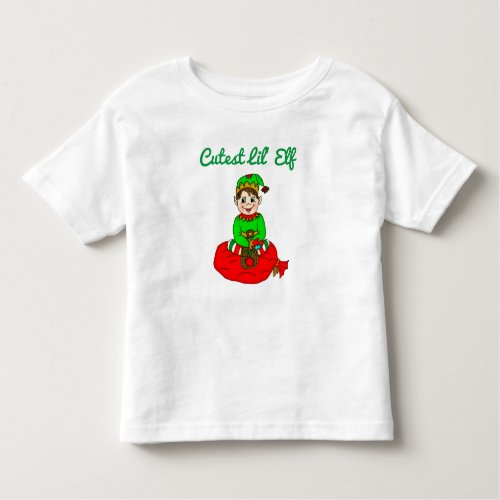 Cutest Lil Elf Christmas Toddler T_shirt