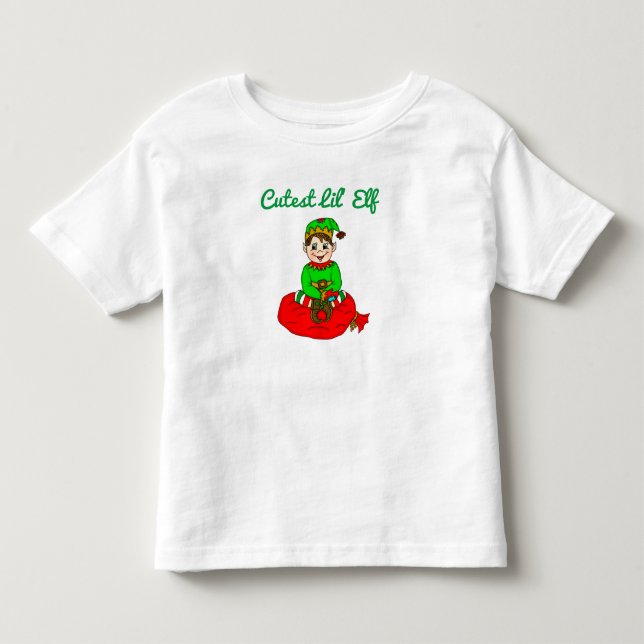 Cutest Lil Elf Christmas Toddler T-shirt (Front)
