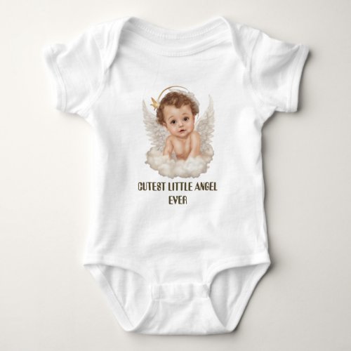 Cutest little Angel ever add text girl Baby Bodysuit