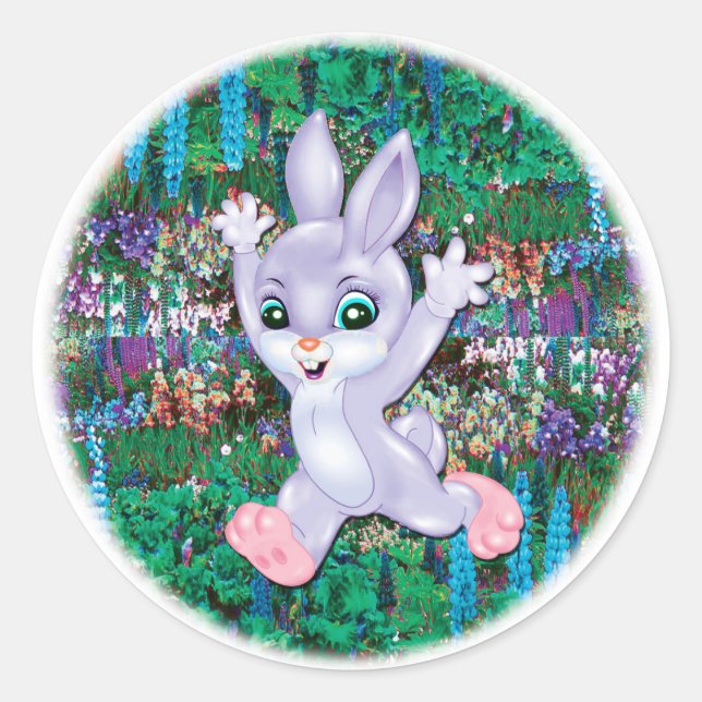 Cutest Little   Bunny Classic Round Sticker (Front)