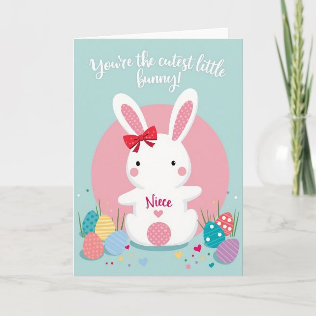 Cutest Little Bunny Niece Card (Front)