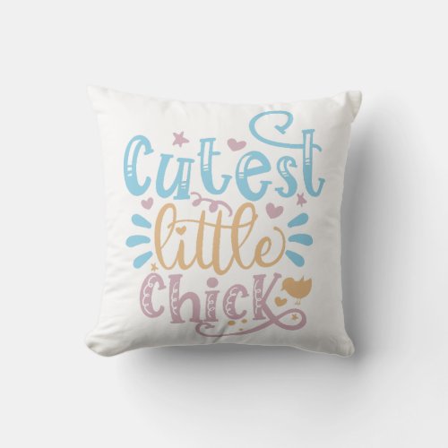 Cutest Little Chick Easter Throw Pillow