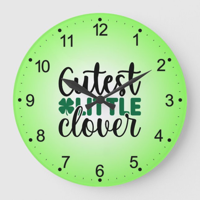 Cutest Little Clover Charm-61277 Large Clock (Front)