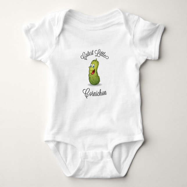 Cutest Little Cornichon Pickle Baby Bodysuit (Front)
