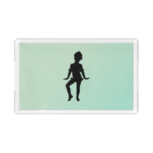 Cutest Little Dancer Green  Acrylic Tray