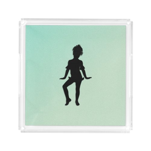 Cutest Little Dancer Green  Acrylic Tray