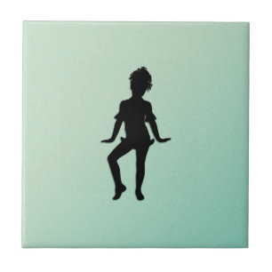 Cutest Little Dancer Green Ceramic Tile