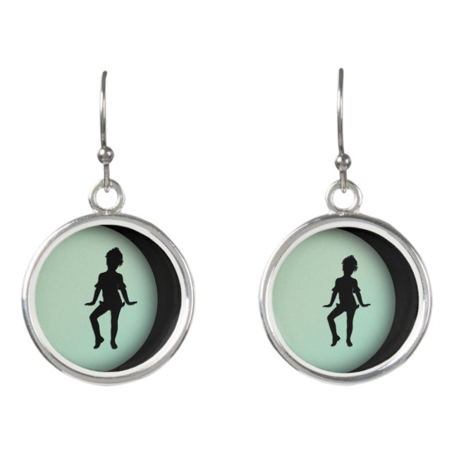 Cutest Little Dancer Green  Earrings (Front)