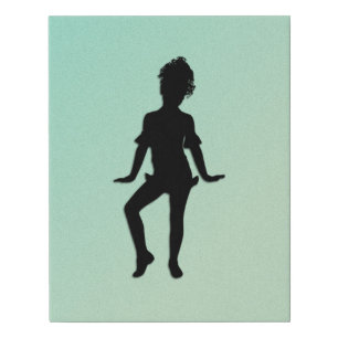 Cutest Little Dancer Green Faux Canvas Print