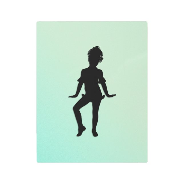 Cutest Little Dancer Green  Metal Print (Front)
