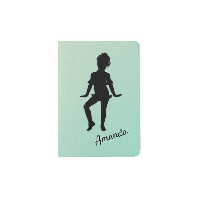 Cutest Little Dancer Green Personal Passport Holder (Front)