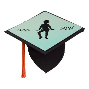 Cutest Little Dancer Green Year and Monogram Graduation Cap Topper