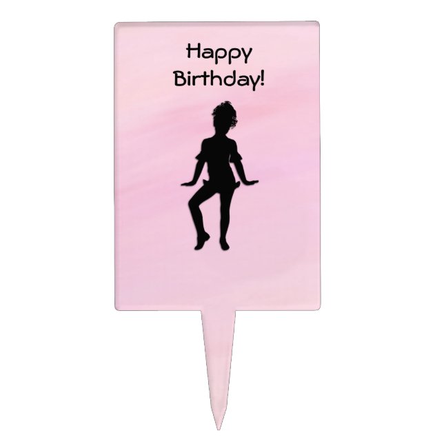 Cutest Little Dancer Happy Birthday Cake Topper (Front)