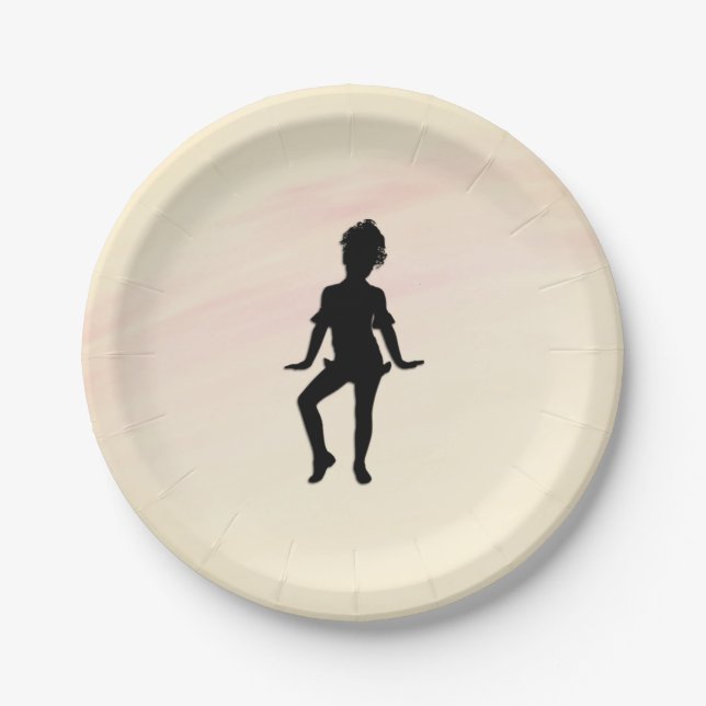 Cutest Little Dancer Mellow Yellow Paper Plates (Front)