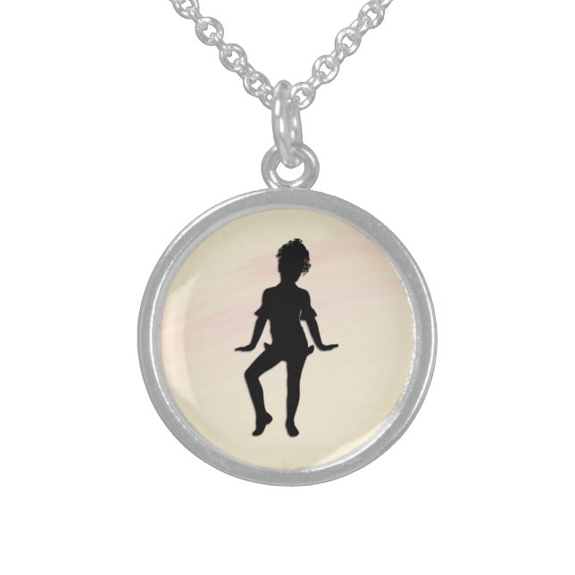 Cutest Little Dancer Mellow Yellow Sterling Silver Necklace (Front)