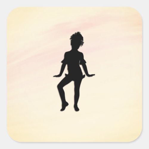 Cutest Little Dancer Pinkish Square Sticker