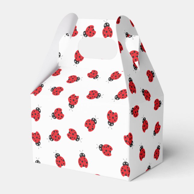 Cutest Little Ladybug Kids Birthday Party  Favor Boxes (Front Side)