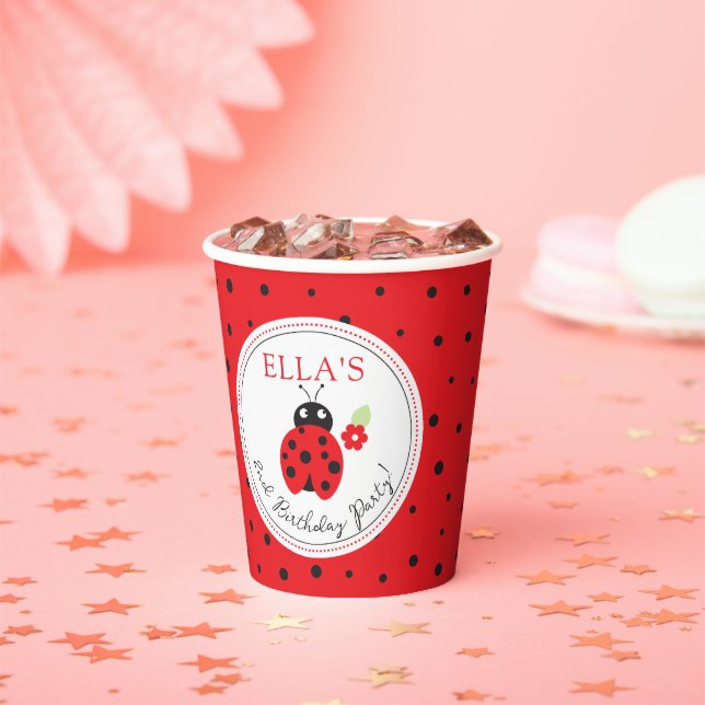 Cutest Little Ladybug Kids Birthday Party  Paper Cups (Insitu)