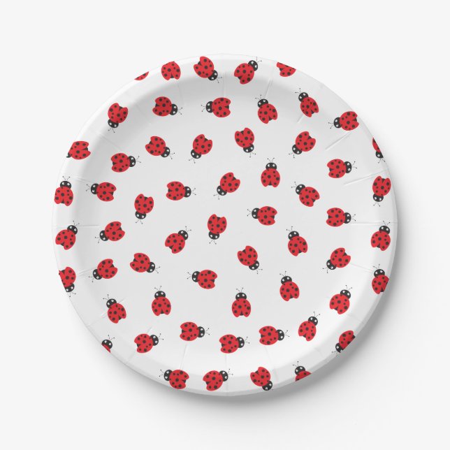 Cutest Little Ladybug Kids Birthday Party  Paper Plates (Front)